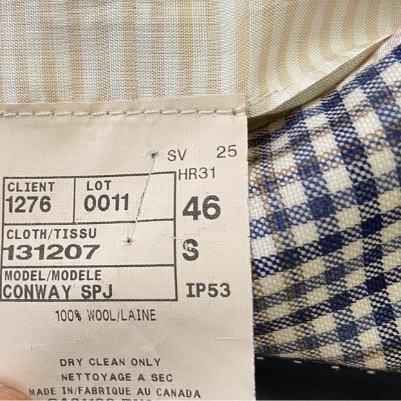 Jack Victor Montreal Conway blazer super 130’s fabric woven Italy 100%wool 46S - Picture 8 of 16